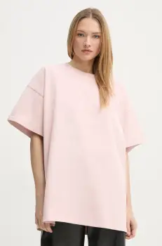 Gestuz tricou din bumbac femei, culoarea roz, 10909709 imagine