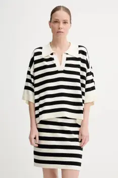 Gestuz tricou polo culoarea negru, 10910128 imagine