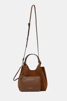 Gianni Chiarini geanta de mana din piele intoarsa DUA culoarea maro, BS.9779.CM imagine
