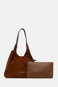 Gianni Chiarini geanta de mana din piele intoarsa DUA culoarea maro, BS.9780.CM imagine