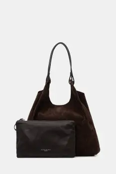 Gianni Chiarini geanta de mana din piele intoarsa DUA culoarea maro, BS.9780.CM imagine