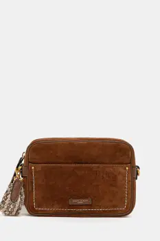 Gianni Chiarini geanta de mana din piele intoarsa NINA culoarea maro, BS.12060.CM imagine