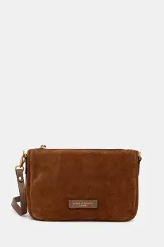 Gianni Chiarini geanta de mana din piele intoarsa NORA POUCH culoarea maro, BS.10224.CM imagine