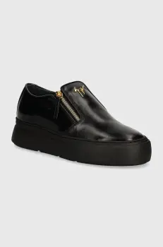 Giuseppe Zanotti pantofi de piele Alec barbati, culoarea negru, EU40010.013 imagine