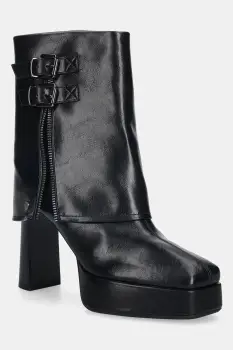 GOE botine culoarea negru, cu toc drept, izolare usoara, SS2N4206 BLACK imagine