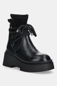 GOE botine culoarea negru, cu toc plat, SS2N4132 BLACK imagine