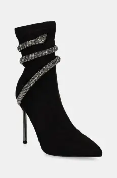 GOE botine femei, culoarea negru, cu toc cui, izolare usoara, OO2N4219 BLACK imagine