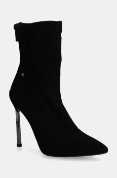 GOE botine femei, culoarea negru, cu toc cui, OO2N4221 BLACK imagine
