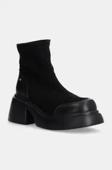 GOE botine femei, culoarea negru, cu toc drept, OO2N4153 BLACK imagine