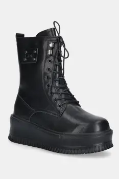 GOE cizme de piele culoarea negru, cu platforma, izolare usoara, SS2N4128 BLACK imagine