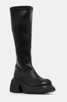 GOE cizme femei, culoarea negru, cu toc drept, izolare usoara, OO2N4404 BLACK imagine