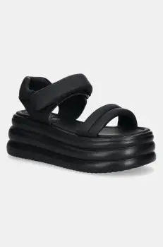 GOE sandale de piele femei, culoarea negru, cu platforma, RR2N4117 imagine