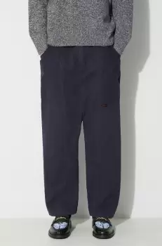 Gramicci pantaloni de bumbac culoarea albastru marin, drept imagine
