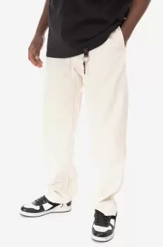 Gramicci pantaloni de bumbac Gramicci Pant culoarea gri, drept imagine