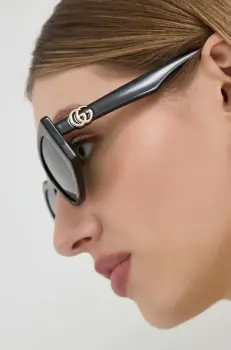 Gucci ochelari de soare femei, culoarea negru imagine