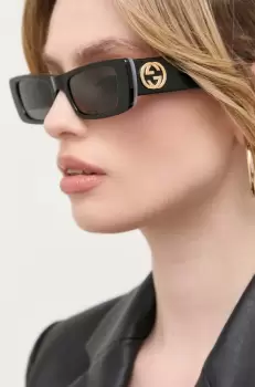 Gucci ochelari de soare femei, culoarea negru imagine