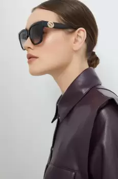 Gucci ochelari de soare femei, culoarea negru imagine