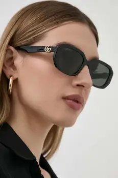 Gucci ochelari de soare femei, culoarea negru imagine
