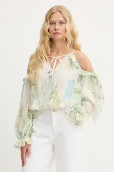 Guess bluza cu volane pentru femei, cu vascoza EMILY imagine