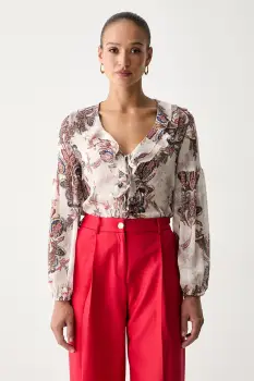Guess bluza cu volane pentru femei Emy imagine