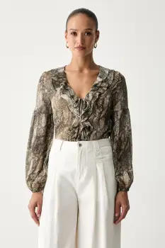 Guess bluza cu volane pentru femei Emy imagine