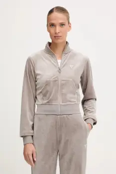 Guess bluza din velur COUTURE imagine