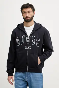 Guess hanorac cu fermoar barbatesc de bumbac DAVIS imagine