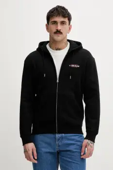 Guess Jeans hanorac cu fermoar si gluga pentru barbati, din bumbac imagine