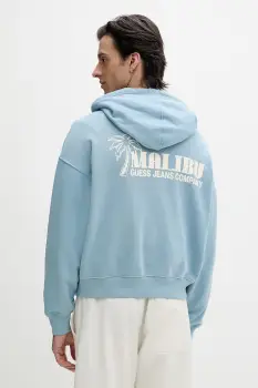 Guess Jeans hanorac cu gluga barbatesc din bumbac imagine