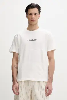 Guess Jeans tricou basic barbatesc din bumbac imagine