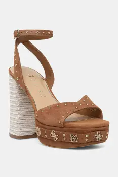 Guess sandale cu toc din piele intoarsa VALICE2 imagine