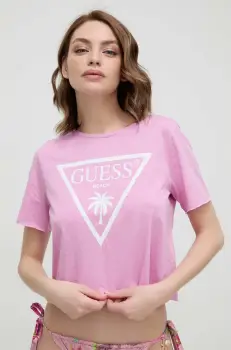 Guess tricou din bumbac imagine