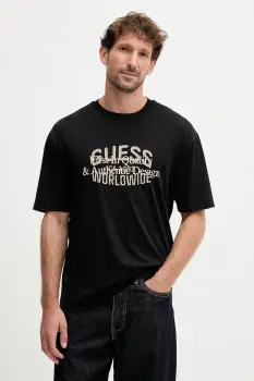 Guess tricou din bumbac WORLDWIDE imagine
