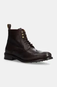Hackett London ghete de piele JAME BROGUEBOOT barbati, culoarea maro, HMS21425 imagine