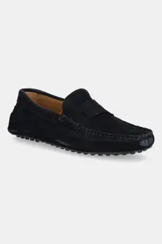 Hackett London mocasini din piele intoarsa DRIVER LOAFER culoarea bleumarin, HMS21485 imagine
