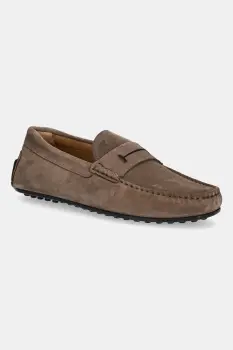 Hackett London mocasini din piele intoarsa DRIVER LOAFER culoarea maro, HMS21485 imagine