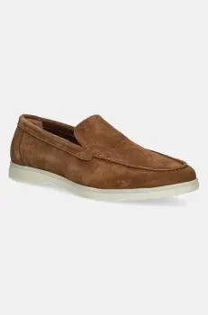 Hackett London mocasini din piele intoarsa MARTIN SOFT barbati, culoarea maro, HMS21473 imagine