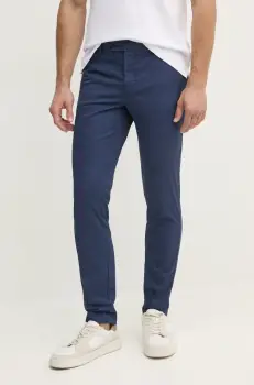 Hackett London pantaloni barbati, culoarea albastru marin, cu fason chinos, HM212694R imagine
