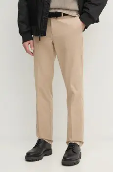 Hackett London pantaloni barbati, culoarea bej, cu fason chinos, HM212488R imagine