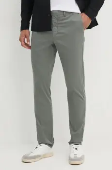 Hackett London pantaloni barbati, culoarea verde, drept, HM212487R imagine