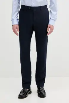Hackett London pantaloni din in culoarea bleumarin, drept, HM212726R imagine