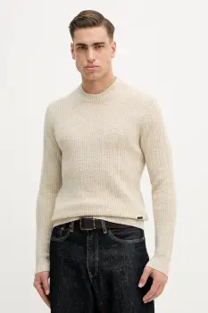 Hackett London pulover de lana culoarea bej, HM7000125 imagine