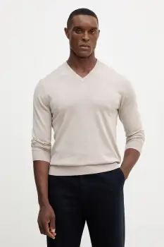 Hackett London pulover de lana culoarea bej, light, HM7000001 imagine