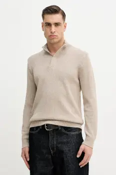 Hackett London pulover din amestec de casmir culoarea bej, HM7000130 imagine