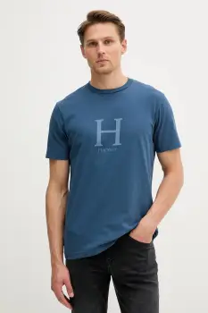 Hackett London tricou din bumbac cu imprimeu, HM5000002 imagine