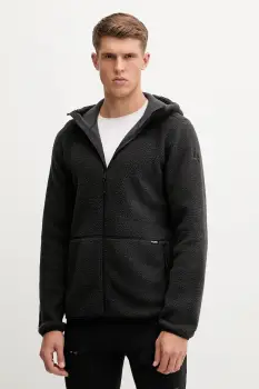 Haglofs hanorac fleece Funas culoarea negru, cu gluga, uni, 607817 imagine