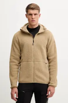 Haglofs hanorac fleece Funas culoarea verde, cu gluga, uni, 607817 imagine