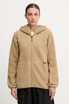 Haglofs hanorac fleece Funas culoarea verde, cu gluga, uni, 607818 imagine