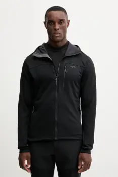 Haglofs hanorac in aer liber Rosson culoarea negru, cu gluga, uni, 607605 imagine