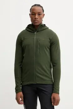 Haglofs hanorac in aer liber Rosson culoarea verde, cu gluga, uni, 607605 imagine